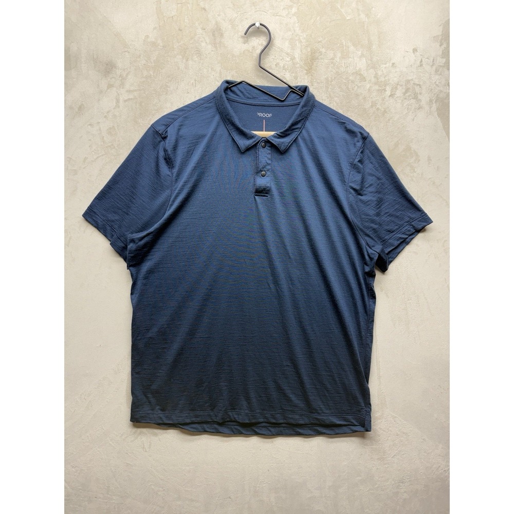 Proof Polo 72-Hour Performance Polo Shirt Mens M Navy Blue Merino Wool Golf